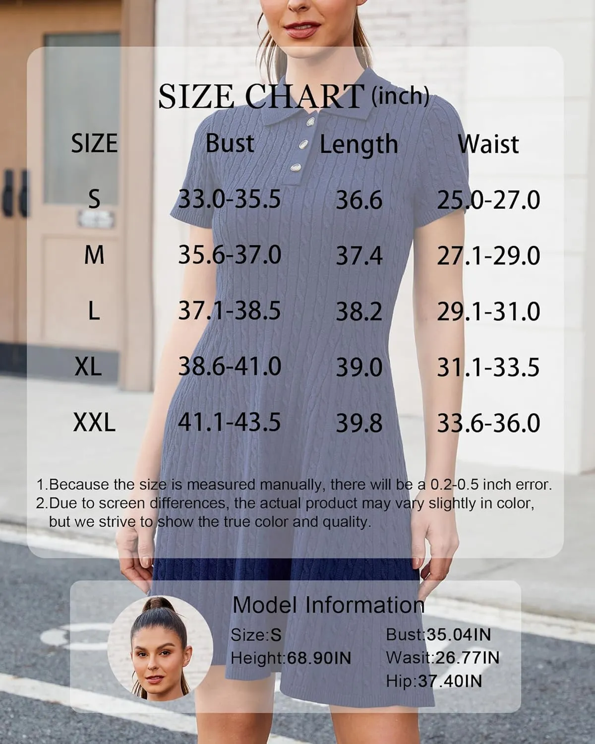 Arach&Cloz Women's Summer Polo Dresses 2025 Short Sleeve Cable Knitted Fashion Business Work Casual A Line Dress