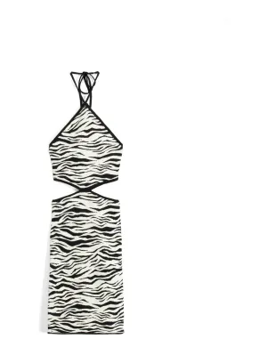 Knitted dress Bershka, white