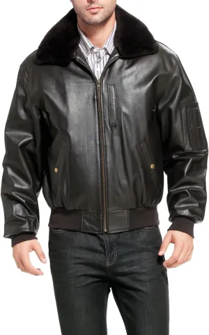 Landing Leathers Men Air Force B-15 Leather Flight Bomber Jacket (Also available in Big & Tall)