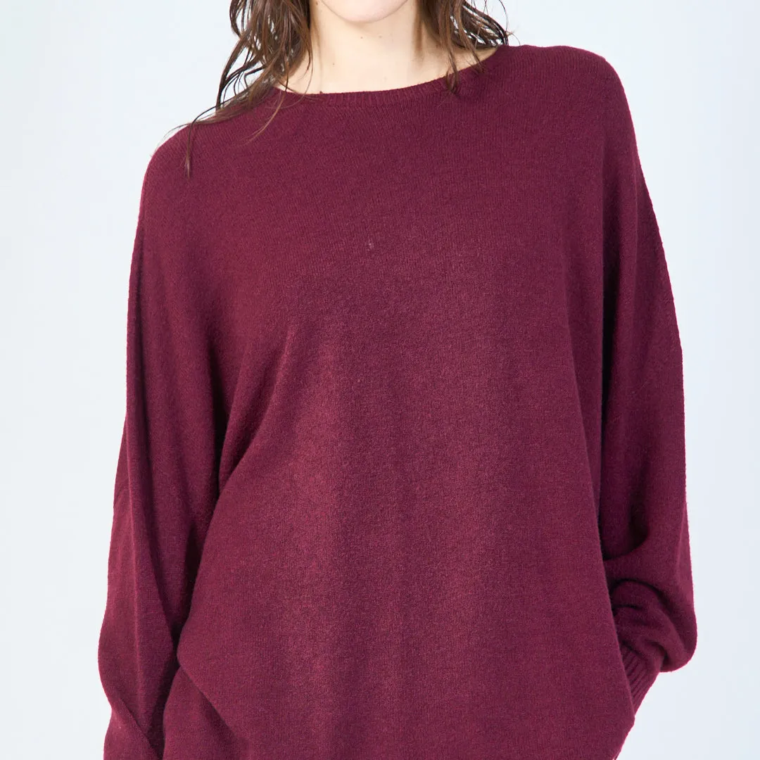 Oversized crew neck knit sweater wholesale